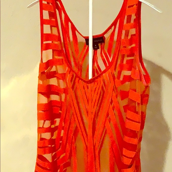 Worthington 🦞red sheer geometric layering tank - Picture 1 of 5